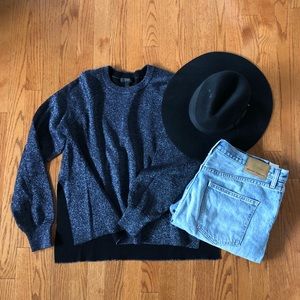 J. Crew Glitter/Sparkley Blue Crewneck Sweater.